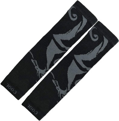 PinKit Cotton Arm Sleeve For Men & Women With Tattoo(Free, Black)