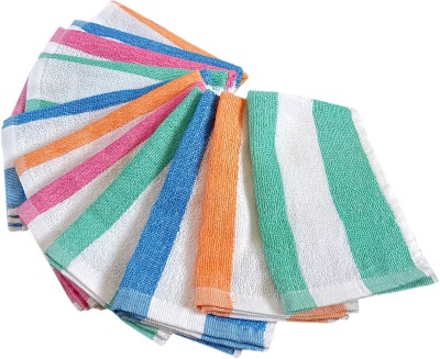 Feather Green Cotton 400 GSM Face Towel(Pack of 12)