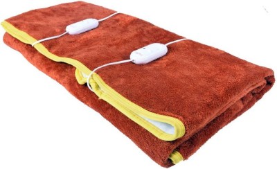 Bhaven Creations Solid Double Electric Blanket for  Heavy Winter(Polyester, Orange)