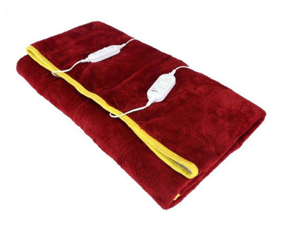 Cozynight Solid Double Electric Blanket for  Heavy Winter(Polyester, Maroon)
