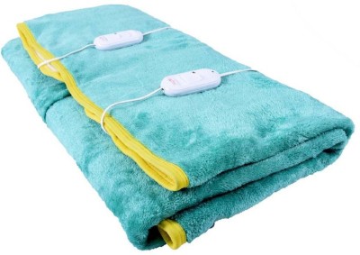 Bhaven Creations Solid Double Electric Blanket for  Heavy Winter(Polyester, Green)