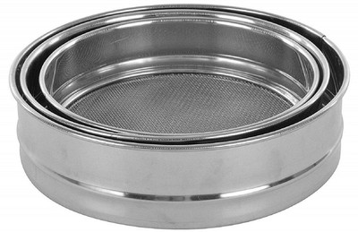 SBI Stainless Steel Atta chalni/channi/Sieve Set of 3 Strainer(Steel Pack of 3)