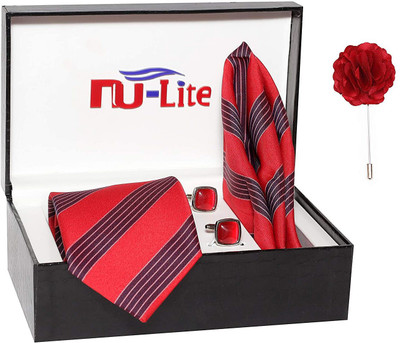 nu-Lite Satin Tie & Cufflink(Red)