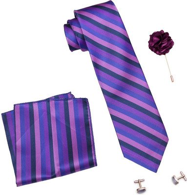 nu-Lite Satin Tie & Cufflink(Purple)