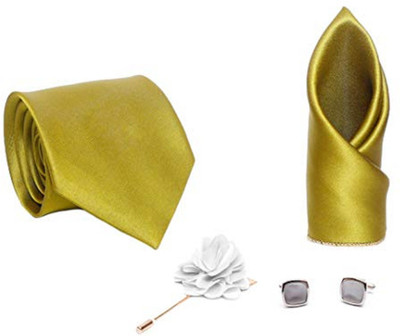 AXLON Satin Tie & Cufflink(Yellow)
