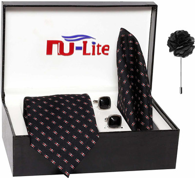 nu-Lite Satin Tie & Cufflink(Black)