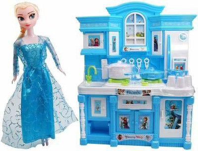 saluna Kitchen Set with Lights and Beautifull Music & Frozen Princess Doll