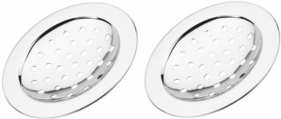 NEW WARE Floor Stainless Steel Push Down Strainer(10 cm Set of 2)