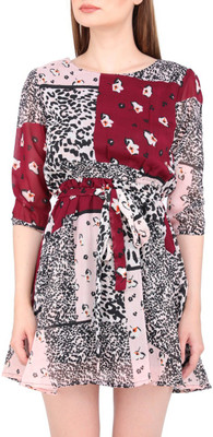 SOMYA GEMS Women A-line Multicolor Midi/Calf Length Dress