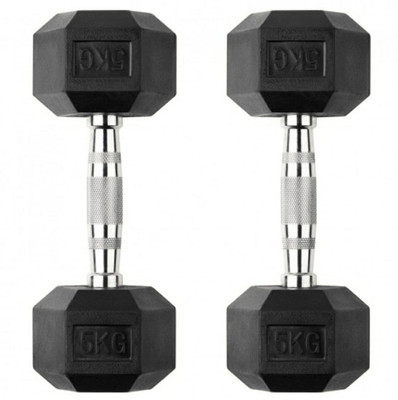 J Rumble Fitness Hex Dumbbell Fixed Weight Dumbbell(5 kg)
