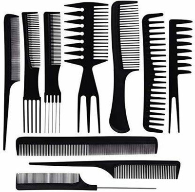 GLOW IT Styling Comb Set Variety Pack Great for All Types Hair & Styles Set of 10 Pcs