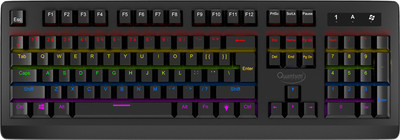 QUANTUM QHM9800 Rapid Strike Mechanical Gaming Multimedia Wired Keyboard with 6-Colour RGB LED, 12 Adjustable Lighting Modes, Lasting Durability and Rupee Wired USB Gaming Keyboard(Black)