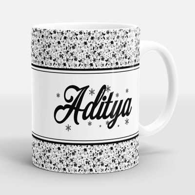 Sublikraft Aditya By Name Printed Ceramic Coffee Mug(330 ml)