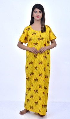 Anukriti Women Nighty(Yellow)
