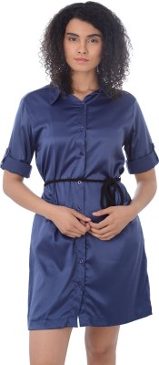 PRETTYBOLD Women Nightshirts(Blue)