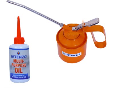 intenzo combo 1/2 Pint Long Lasting Oil Can and 100ml oil Multipurpose Lubricant oil Manual Dispenser(235 g Pack of 2)