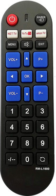 LipiWorld RM-L1600 LCD LED HDTV UHD Smart TV Universal Remote Control with Function Netflix YouTube Compatible for  Samsung LG Sony PANASONIC Remote Controller(Black)