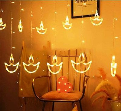 BONZEAL 138 LEDs 3.5 m Yellow Flickering, Steady String Rice Lights(Pack of 1)