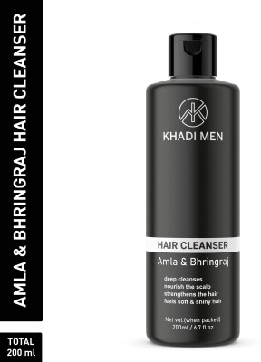 Khadi Men Amla & Bhringraj Hair Shampoo No Parabens, Silicones, Phthalates, Sulphates and Harmful chemicals. for all types of Hair(200 ml)