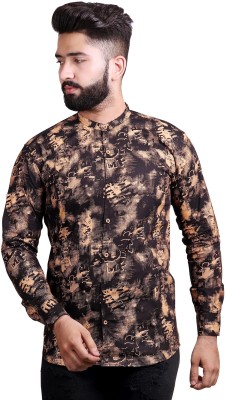 MADE IN THE SHADE Men Printed Casual Gold Shirt