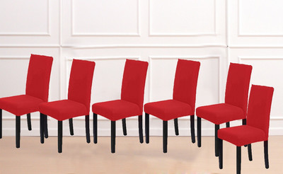 House Of Sensation Polyester Plain 1 Seater Chair Cover(Red Pack of 4)