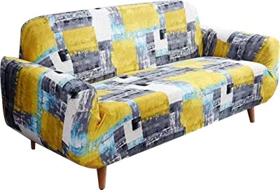 HOUSE OF QUIRK Polyester Striped Sofa Cover(Yellow Pack of 1)