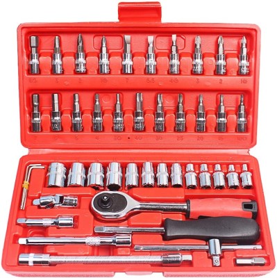 MZ 46 in 1 Pcs Tool Kit & Screwdriver and Socket Set Multi Purpose Combination Tool Case Precision Socket Set Hand Tool Kit (46 Tools) Socket Set(Pack of 1)