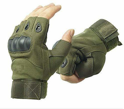 Adventure hut Tactical Military Hard Soft Knuckle Army Combat Riding Gloves(Green)