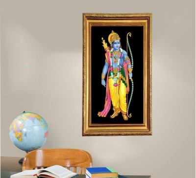 GLOBAL GRAPHICS 48 cm Shree Ram Wallposter/paper Shree Ram lalla wallposter (pvc vinyl,mulitcolor,size-85x48cm) Self Adhesive Sticker(Pack of 1)