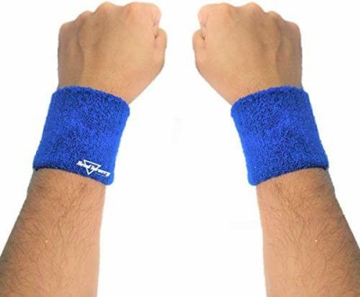 HeadTurners Sweat Wrist Band/Wrist Support for Gym & Sports Activities 3 inches- (2 pcs,Blue) Wrist Support