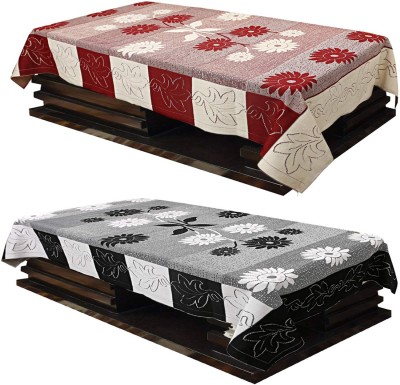 SSDN Solid 4 Seater Table Cover(Maroon, Black, Polyester, Pack of 2)