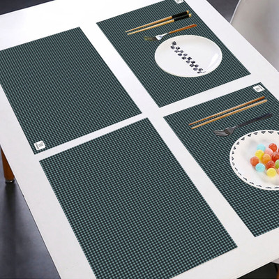 E-Retailer Rectangular Pack of 6 Table Placemat(Grey, PVC)