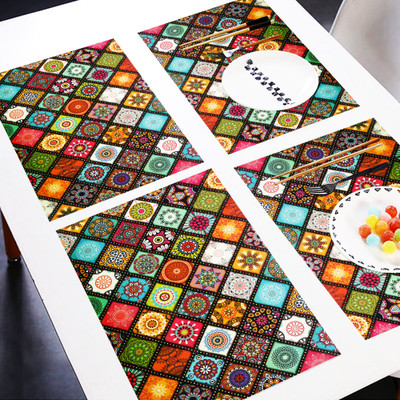 E-Retailer Rectangular Pack of 6 Table Placemat(Multicolor, PVC)