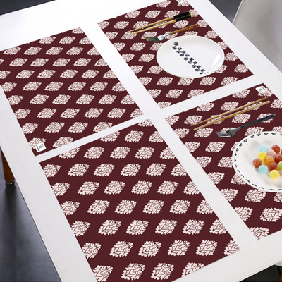 E-Retailer Rectangular Pack of 6 Table Placemat(Maroon, PVC)