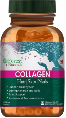 Forest Naturals Collagen Supplement for Healthy & Shiny Hair| Optimal Skin | 60 Veg Capsules(800 mg)