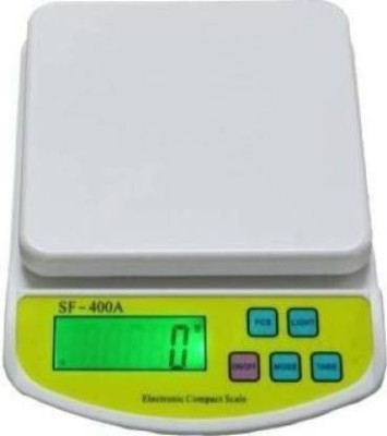 RAJA Digital 10kg x 1g Kitchen Scale Balance Multi-purpose weight measuring machine with Adapter Weighing Scale(Cream)