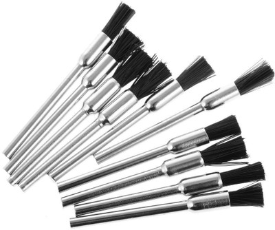Scorpion 10 pc Nylon Plastic Bristle 3/4 inch (19mm) FLAT Wire Brush (2.35mm) shank for Dremel and Compatible Rotary Tools Handle Scratch Brush(Pack of 10)
