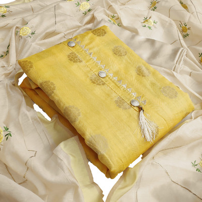MEHZEEL FAB Jacquard Embroidered Kurta & Churidar Material