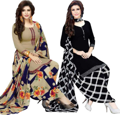 RENSILAFAB Crepe Printed Kurta & Patiyala Material