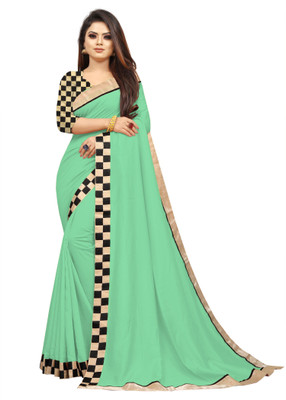 FEXEL Self Design, Solid/Plain Bollywood Georgette Saree(Light Green)
