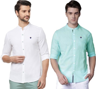 FUBAR Men Solid Casual Multicolor Shirt(Pack of 2)