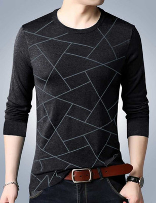 Singham Boys Solid Cotton Blend Slim T Shirt(Black, Pack of 1)