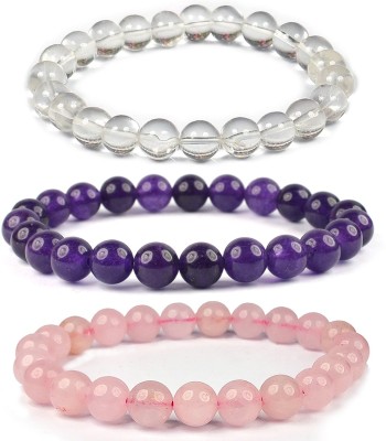 REIKI CRYSTAL PRODUCTS Stone Beads, Agate, Crystal Bracelet Set(Pack of 3)
