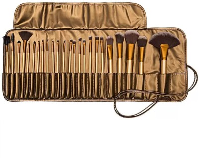 BELLA HARARO Professional Wood Make Up Brushes Set With PU Leather Storage Pouch(Pack of 24)