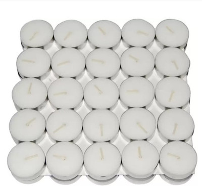 Handcraftsvilla Wax Tealight Unscented Candle (Set of 50) Candle(White, Pack of 50)