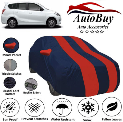 AutoBuy Car Cover For Nissan Go+ (With Mirror Pockets)(Multicolor)