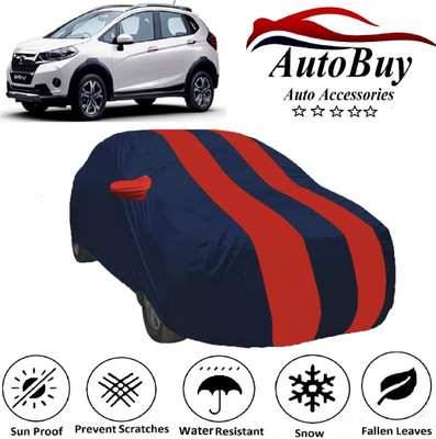 AutoBuy Car Cover For Honda WRV (With Mirror Pockets)(Red, Blue)