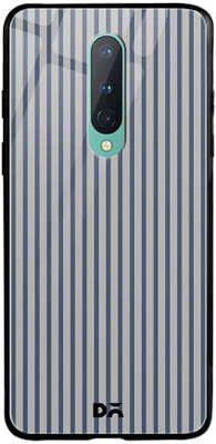 DailyObjects Grey Stripes Glass Back Cover for OnePlus 8(Multicolor, Shock Proof, Pack of: 1)