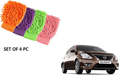 liger Car Dust Cleaning Wet and Dry Glove Set(Free Size Pack of 4)