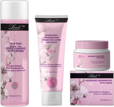 Larel Cotton Oil Nourishing & Regenerating 24h Face & Hand Combo (Creams & Toner)(1 Items in the set)